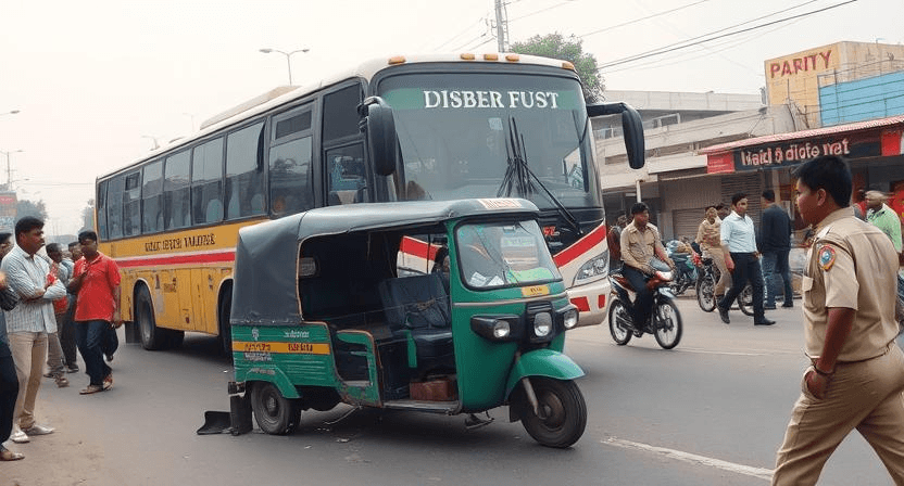গাজীপুরে বাস-অটোরিকশা সংঘর্ষে প্রাণ গেল তিনজনের