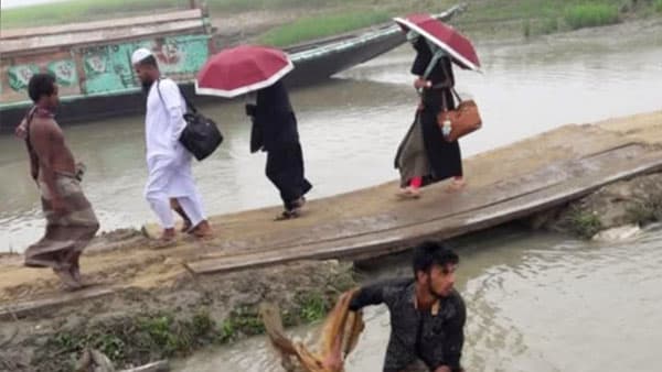 আজমিরীগঞ্জ-মিঠামইন কাঁচা বাঁধে জনগণের দুর্ভোগ