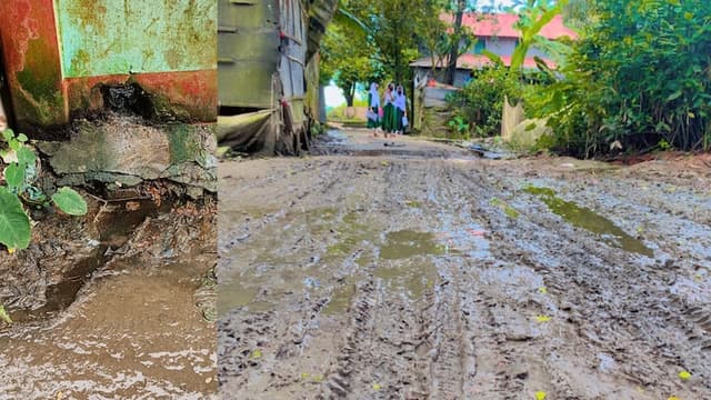 হবিগঞ্জের কাকাইলছেওর রাস্তা নোংরা পানি আর অবহেলায় দুর্ভোগের কেন্দ্রে