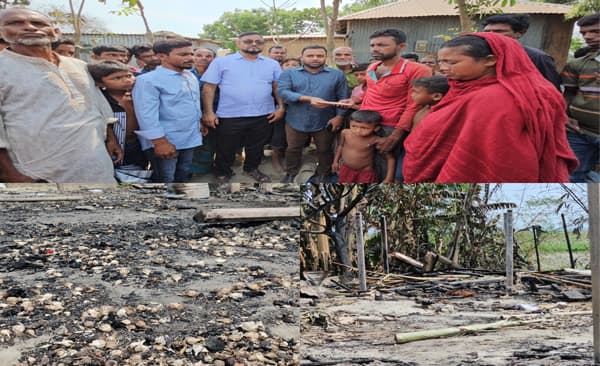 দৌলতদিয়ায় আগুনে নিঃস্ব পরিবারের পাশে উপজেলা প্রশাসন