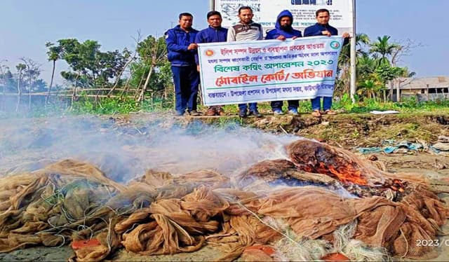 কাউখালীতে ২ লাখ টাকার অবৈধ জাল উদ্ধার