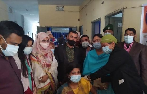 মাটিরাঙ্গায়  কোভিড-১৯ টিকাদান কর্মসূচী উদ্বোধন।