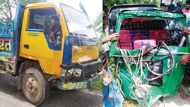 হবিগঞ্জে ট্রাকচাপায় সিএনজি চার যাত্রী নিহত