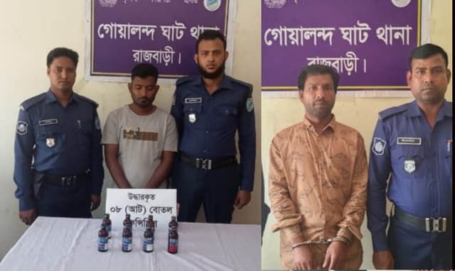 গোয়ালন্দে পলাতক আসামীসহ গ্রেপ্তার ২, ফেন্সিডিল উদ্ধার