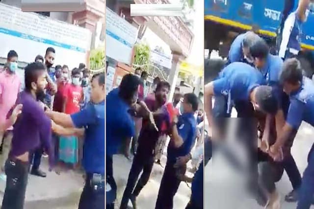 রিকশা থেকে নামতে বলায় পুলিশ-যুবক হাতাহাতি!