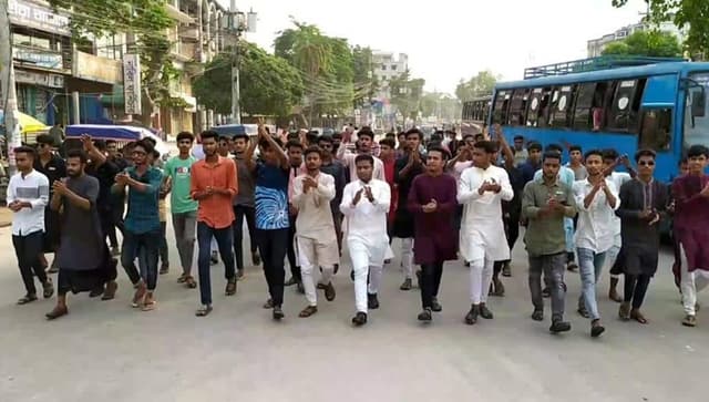 গাংনীতে ছাত্রলীগের বিক্ষোভ মিছিল