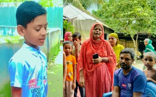 আন্দোলনে পড়ে গুলিবিদ্ধ হয়ে নিহত শিশু হোসাইনের বাড়িতে এখনো শোকের মাতম