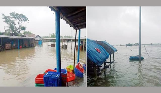 আশাশুনিতে টানা বর্ষণে মৎস্য ঘেরসহ নিন্মাঞ্চল প্লাবিত