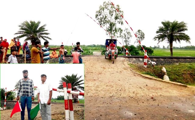 মানুষের জীবন বাঁচাতে সেচ্ছাশ্রমে গেটকিপারের দায়িত্ব !