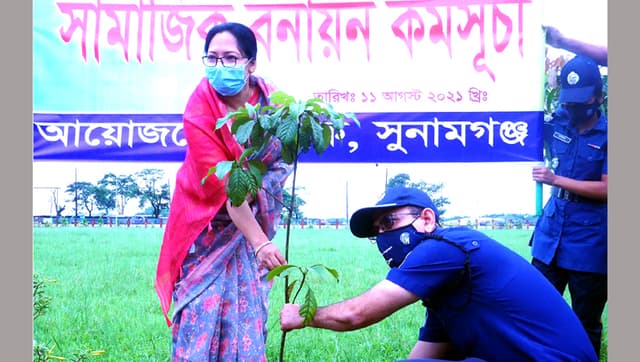 মুজিব শতবর্ষে সুনামগঞ্জ পুনাকের বৃক্ষরোপন