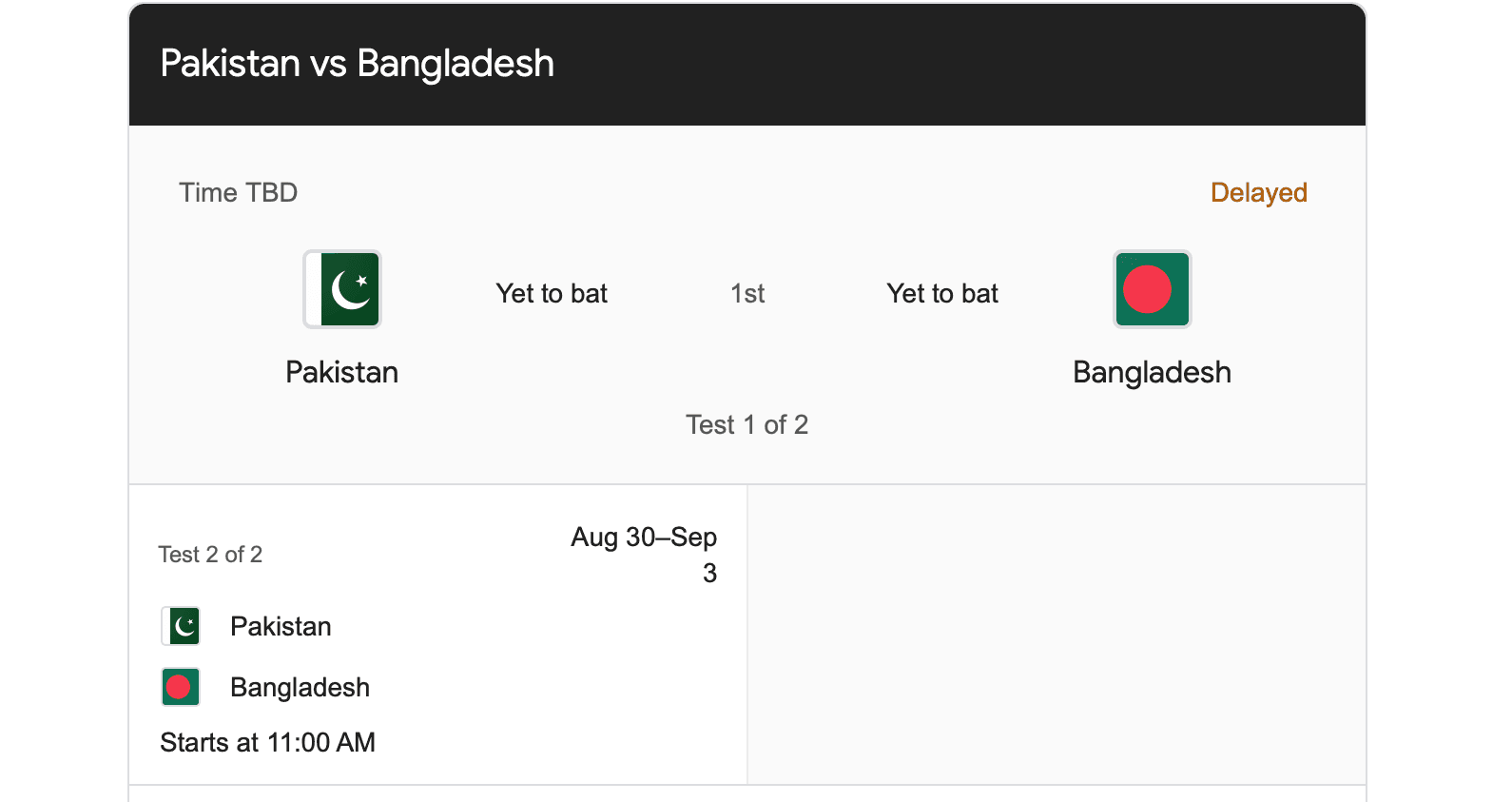 বাংলাদেশ-পাকিস্তান প্রথম টেস্টে বৃষ্টির হানা তাই টসে বিলম্ব