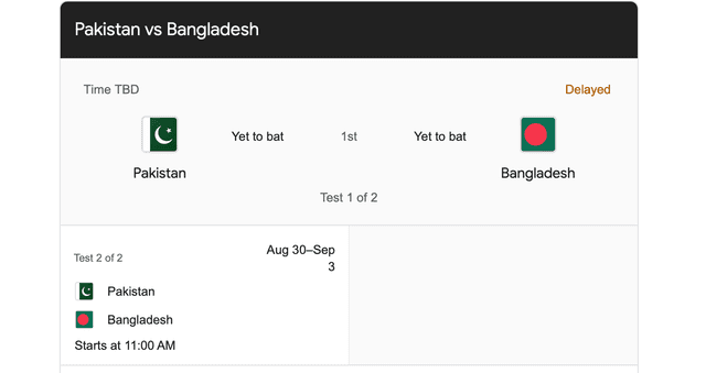 বাংলাদেশ-পাকিস্তান প্রথম টেস্টে বৃষ্টির হানা তাই টসে বিলম্ব