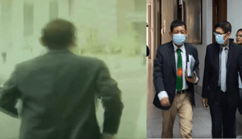 সাংবাদিক দেখে দৌড়ে পালালেন মিয়ানমারের রাষ্ট্রদূত!