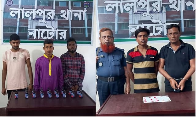 লালপুরে ফেন্সিডিল, ইয়াবা ও হিরোইনসহ আটক-৫