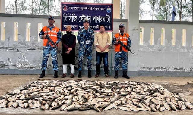 পাথরঘাটায় জাটকাসহ আটক ১